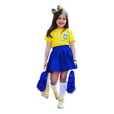 Conjunto Infantil Menina Roupa Copa Do Mundo Brasil Camisa