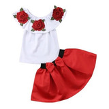Conjunto Infantil Menina Tutu Blusa Ciganinha saia Bailarina