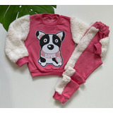 Conjunto Infantil Meninas Moletom Luxo Quentinho Estiloso