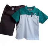 Conjunto Infantil Menino Camisa Bermuda Pronta Entrega
