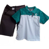 Conjunto Infantil Menino Camisa   Bermuda Pronta Entrega