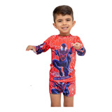 Conjunto Infantil Menino Camisa E Sunga Proteção Uv 50