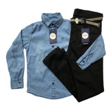 Conjunto Infantil Menino Camisa Jeans Calça Jeans