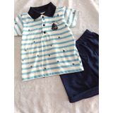 Conjunto Infantil Menino Camisa Polo Bermuda Pronta Entrega