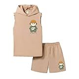 Conjunto Infantil Menino Moderno E Estiloso Kit Regata Com Capuz E Bermuda Boyzinho Bronze 10 