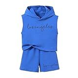 Conjunto Infantil Menino Moderno E Estiloso Kit Regata Com Capuz E Bermuda Los Angeles Azul 12 