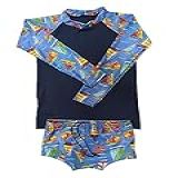 Conjunto Infantil Menino Proteção UV Camiseta E Sunga Boxer 0 A 16 Anos 14 