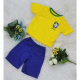 Conjunto Infantil Menino Roupa Copa Do Mundo Brasil