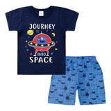 Conjunto Infantil Menino Verão Bebê Journey Into Space Azul