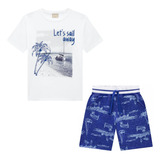 Conjunto Infantil Menino Verão Camiseta E Bermuda Milon 1549