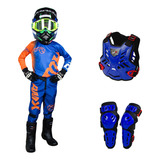 Conjunto Infantil Motocross trilha Azul