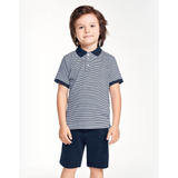 Conjunto Infantil Polo Com Bermuda Trick Nick Branco