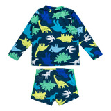 Conjunto Infantil Praia Menino Camisa Sunga Proteção Solar