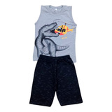 Conjunto Infantil Regata Menino Bermuda Moletinho Verão