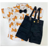Conjunto Infantil Rei Leao Bebe Roupa Menino Festa