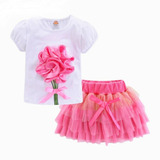 Conjunto Infantil Saia E Blusa Menina Tutu Flor Bebê