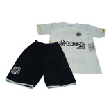 Conjunto Infantil Santos Uniforme Camisa E Short