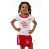 Conjunto Infantil São Paulo Feminino Short Saia Oficial