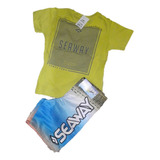 Conjunto Infantil Seaway Camisa E Bermuda 2 Anos Ate 12 Anos