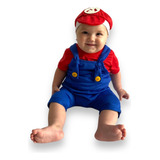 Conjunto Infantil Super Mario World Bebe Roupa Luxo Fantasia