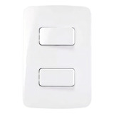Conjunto Interruptor 2 Teclas 10a 4x2 Margirius B3 Completa Cor Branco