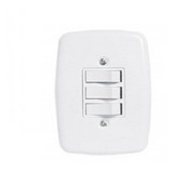 Conjunto Interruptor Apagador 3 Teclas Triplo Simples Pluzie