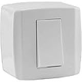 Conjunto Interruptor Simples De Sobrepor 10A 250V ILUMI 308417 Branco