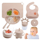 Conjunto Introdução Alimentar Bebê Infantil Silicone 10 Pçs