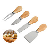 Conjunto Jogo De Utensílios Para Queijo Inox 4 Peças Gourmet
