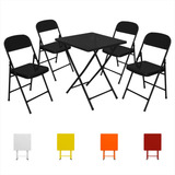Conjunto Jogo Mesa 4 Cadeiras Dobravel Bar Boteco Lanchonete