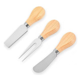 Conjunto Jogo Para Cortar Queijo Carne Kit 3 Peças Inox