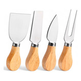 Conjunto Jogo Utensilios Para Queijo Inox 4 Peças Gourmet