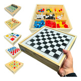Conjunto Jogos 5x1 Dama Jogo Da Velha Ludo Trilha Xadrez