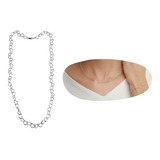 Conjunto Jóias Colar 40cm E Pulseira Elo Coração Prata 925