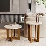 Conjunto Kit 2 Mesa De Centro 8001 8002 Luxo Decoração Sala Pérola Nature
