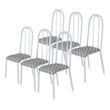 Conjunto Kit 6 Cadeiras Cozinha Jantar Metal Almofadada Aço