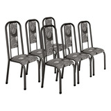 Conjunto Kit 6 Cadeiras Metal Aço Cozinha Jantar Almofadada