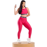 Conjunto Kit Academia Fitness Legging E Top Feminina