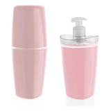 Conjunto Kit Banheiro Lavabo Porta Sabonete Líquido Escova
