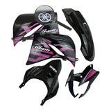 Conjunto Kit Carenagem Xt 660 R Preto E Rosa 2005 2017