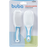 Conjunto Kit Escova Pente Infantil Cerdas Naturais Buba