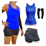 Conjunto Kit Roupa Para Jogar Vôlei Feminino Manguito 3pçs