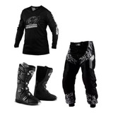 Conjunto Kit Roupa Piloto Motocross Trilha Camisa Calça Bota