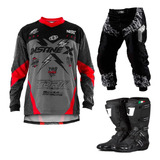 Conjunto Kit Roupa Piloto Motocross Trilha Camisa Calça Bota