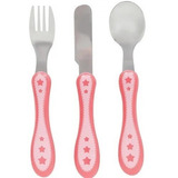 Conjunto Kit Talheres Infantil Inox Garfo Faca Colher Buba