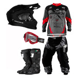 Conjunto Kit Trilha Insane In Black Calça E Camisa Off Road
