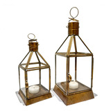 Conjunto Lamparina Porta Vela Lanterna Marroquina Artesanal