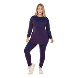 Conjunto Lanzinha Moletinho Feminino Calça Blusa Manga Longa