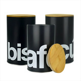 Conjunto Latas Pote Para Mantimentos 1 1 L Em Metal 3