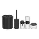Conjunto Lavabo 5 Pçs Lixeira Escova Sanitária Acessórios